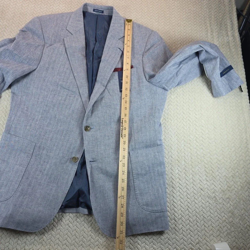 Stafford Men's Sport Coat Linen/Cotton Light Blue HB Sz 44 Regular NEW With Tags